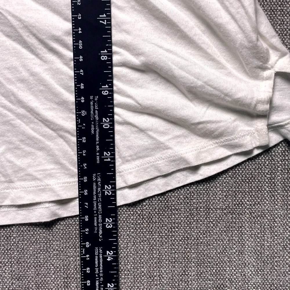 Michael Kors Womens White Lace Up Split Neck T Shirt Side Slit Round Hem Small